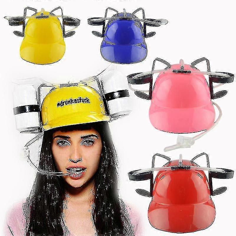 Beer Soda Drink Helmet Party Hat Birthday Party Outdoor Beer Hat Lazy Drinking Drink Helmet Hat Hood