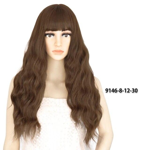 Синтетический длинный оранжевый парик с золотыми медовыми волнами и яркими пятнами, парик для косплея, женский термостойкий средний парик