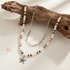 Ingemark 2Pcs/Set Trendy Creative Coconut Husk Starfish Pendant Necklace For Men Punk Hip Hop Clavicle Chain Jewelry Accessories