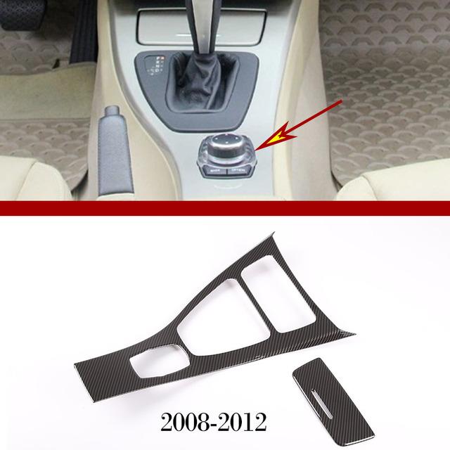 Левый руль для BMW 3 серии E90 E92 E93 2005-12 ABS карбоновое волокно/серебристая центральная консоль рамка рычага переключения передач наклейка на панель автомобиля