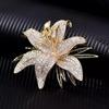 Белая Фиолетовая Лилия Брошь Стразы Цветок Ювелирные Изделия Высокое Качество Тканевая Булавка Модные Подарки