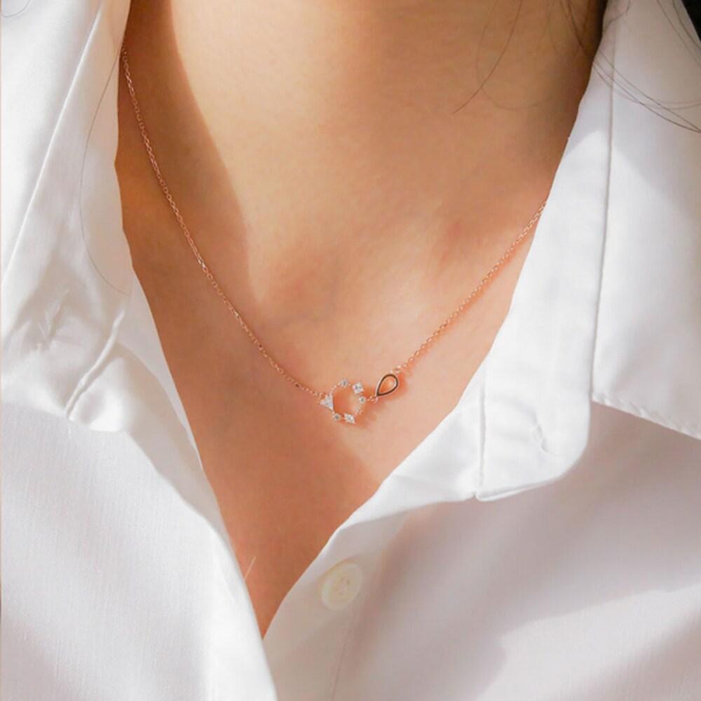 [Shine] Cason 925 Silver Necklace Rose Gold