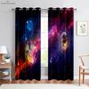 Шторы Dreamy Starry Sky Galaxy, напечатанные на 3D-принтере, затемнение, теплоизоляция, гостиная, кабинет, спальня, украшение для дома, 2 шт.