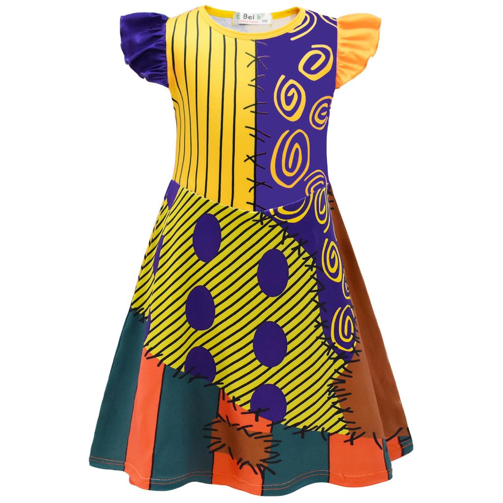Christmas Eve Horror Sally Girl Dress, Halloween Children'S Skirt + Bag 82151