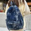 Школьная сумка Shoal Indigo Бумажный Гравированный Рюкзак Молодые Мужчины и Женщины Молодежный Повествовательный Стиль Классная Поездка Универсальный Повседневный Рюкзак