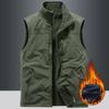 Autumn and Winter Men's Vest Outdoor Multi-pocket Stand-up Collar Casual All-match Loose Warm Double-sided Wear