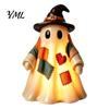 Indoor Halloween Party Supplies Lighted Vintage Patchwork Ghost, LED Light Up Ghost with Pumpkin Lantern, Spooky Nostalgic Fall Mantel Decor Cute for