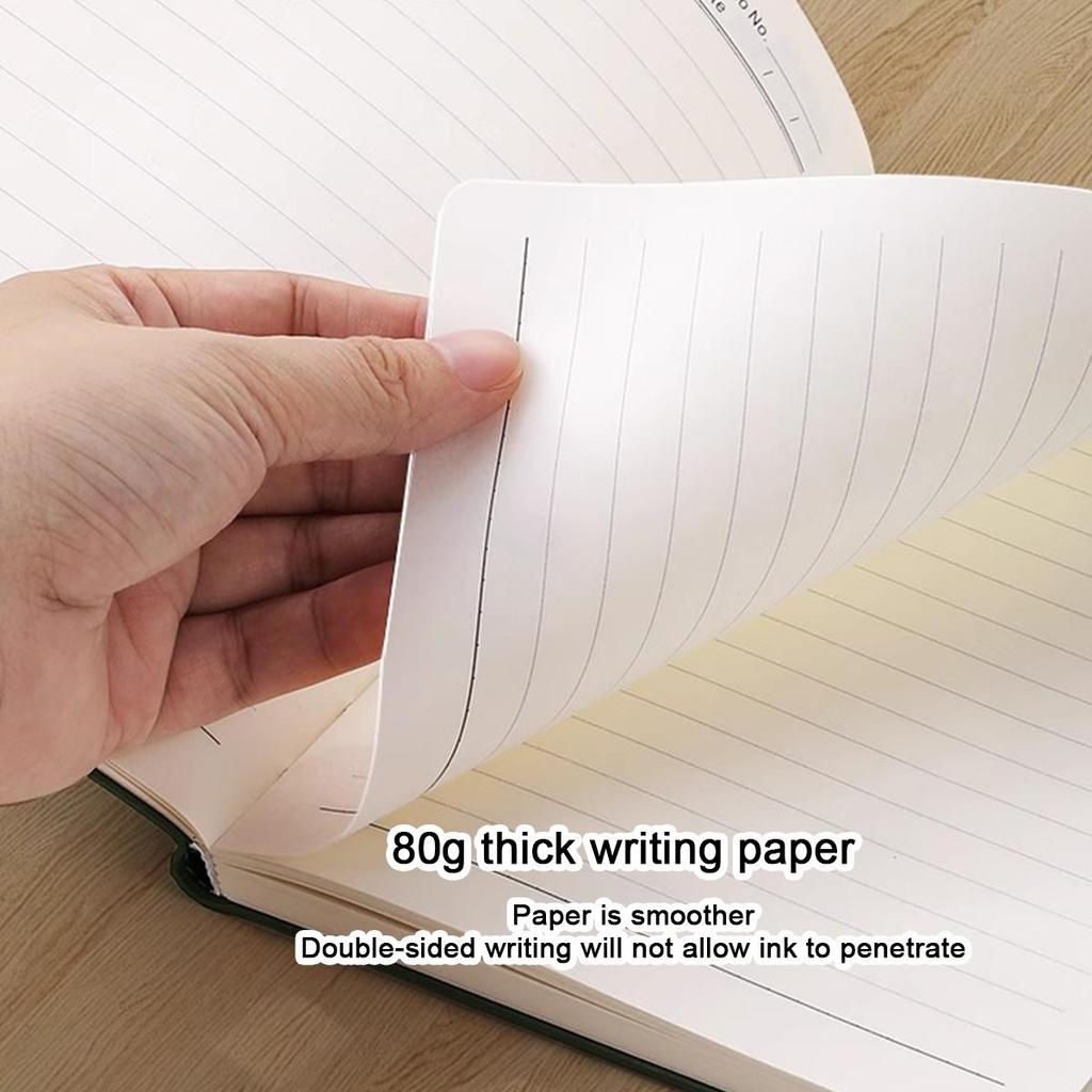 A5 Leather Student Subject Notebook, Thick Diary, Buckle Work Notebook, Business Meeting Record Book, Excerpt Book, Lined Pages, Travel Diary