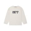 Essentials 1977 Series SS22 Raw Edge Sweater With Flock Lettering Long Sleeve Men Sweater Wheat FOG-SS22-121