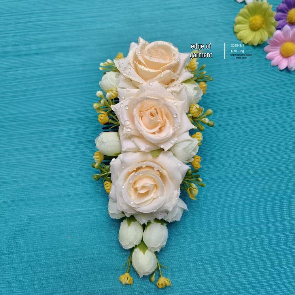 Юньнаньский этнический гребень для волос с головным украшением - Ручная работа, головной убор для тайского танца и аксессуар для выступления в фотостудии