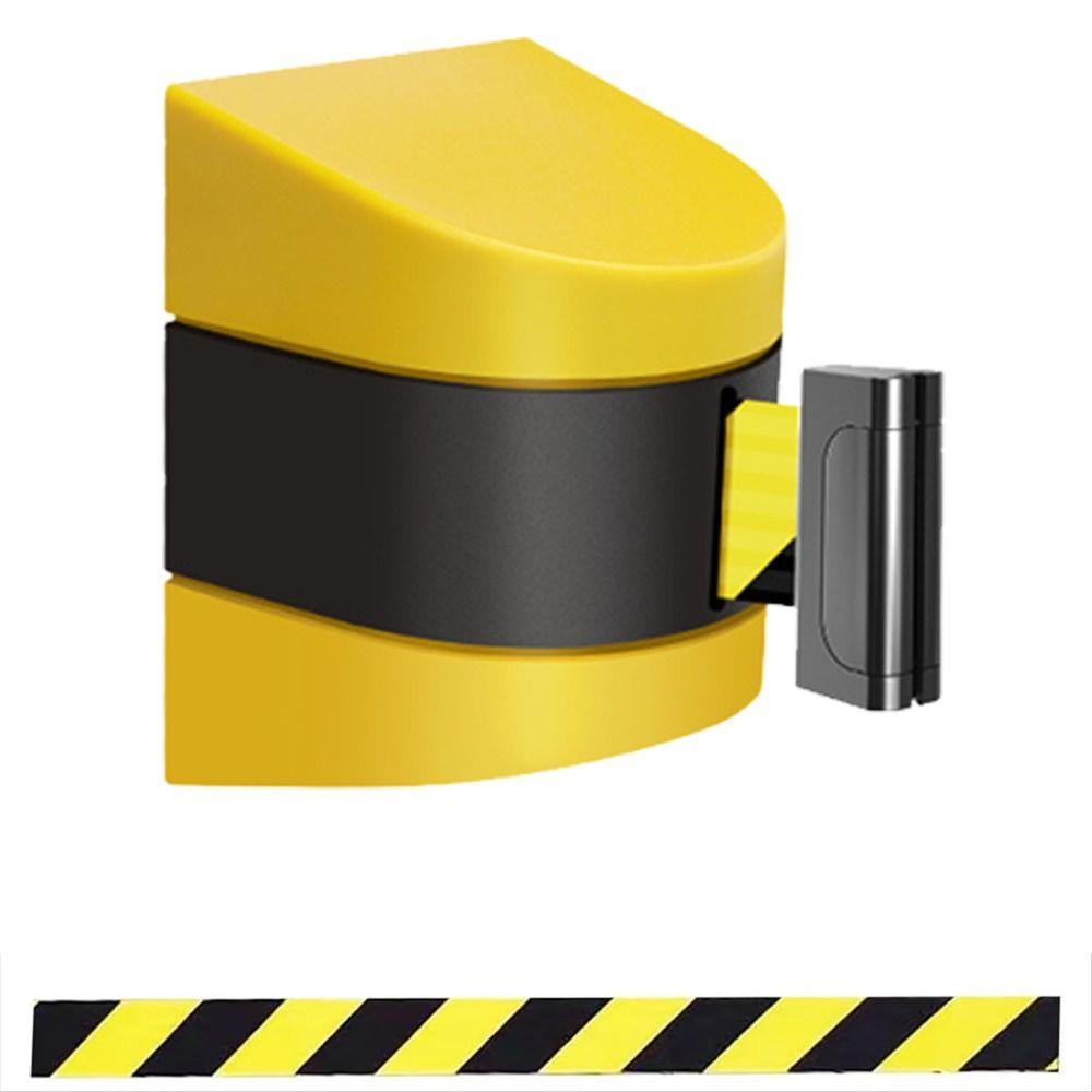 Telescopic Belt Wall Mount Caution Belt Yellow Black Striped Safety Cordon Crowd Control