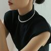 Простое и постепенное ожерелье из искусственного жемчуга для женщин, элегантный стиль, жемчужный воротник, цепочка-чокер, шейная цепочка