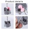 Delicate Sad Hamster Bowknot Keychain Stylish Plush Sad Hamster Keyring Bowknot Detail Keychain Charm for Animal Lover