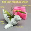 Большой DIY Морское Животное Кит Тюлень Суккулент Растение Цветочный Горшок Смола Силиконовая Форма Маяк Подсвечник Чашка Бетонная Гипсовая Форма