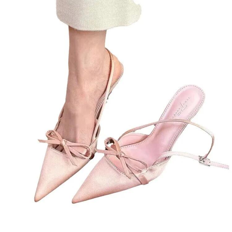 Woman Slingbacks High Heels Pumps Summer New Sexy Pointed Toe Thin High Heels Female Fashion Design Wedding Party Single Shoes