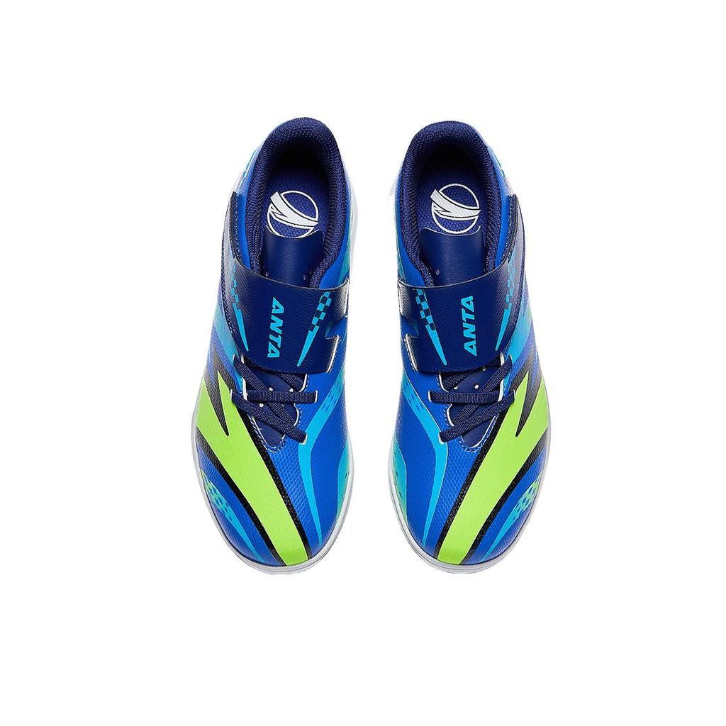 Anta Детские футбольные бутсы из синтетической кожи, удобные, прочные, нескользящие, износостойкие, с низким верхом, детские кроссовки, синие 312442202-1