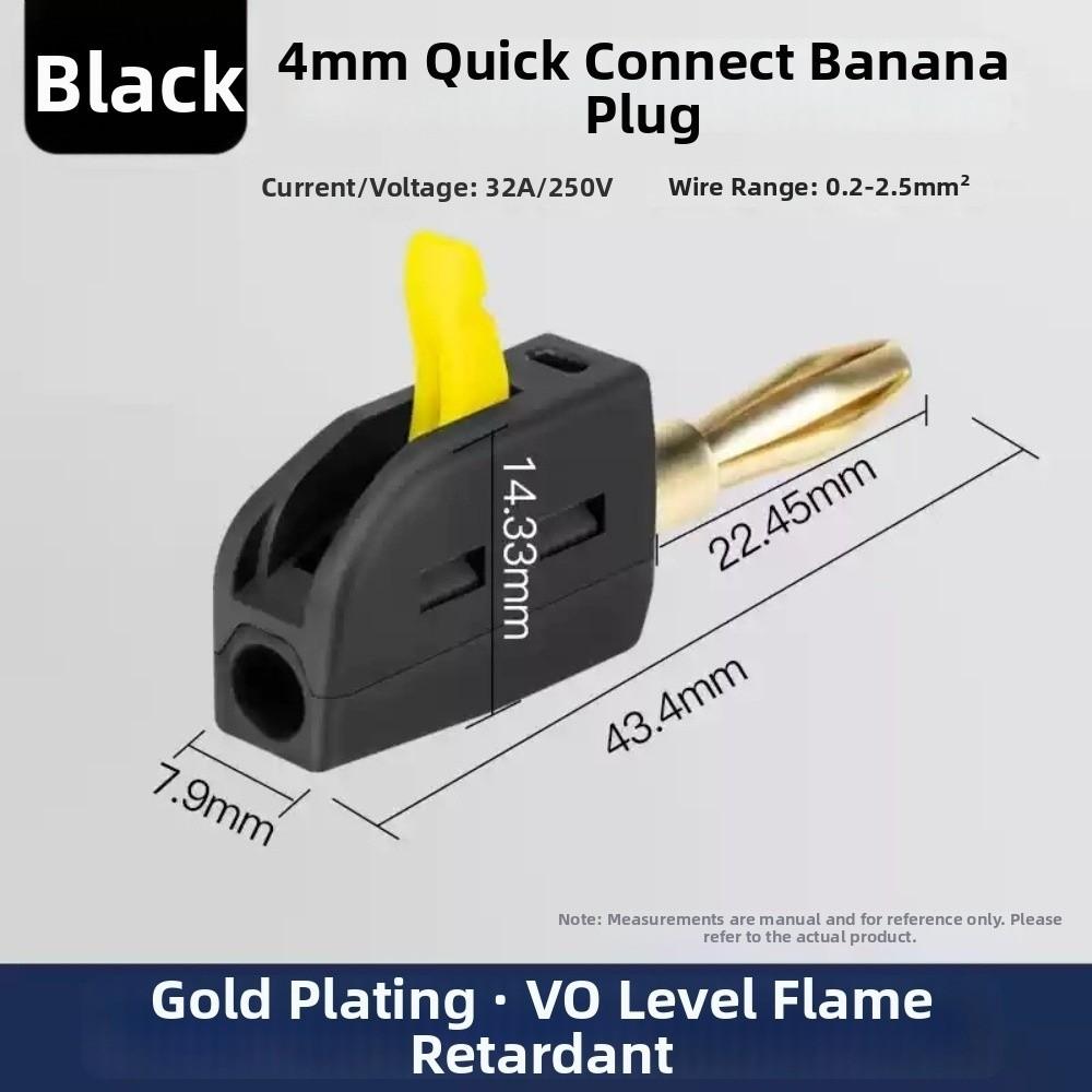 1/10pcs Solderless Design High Current Banana Plug Gold Plated Banana Plug Audio Equipment