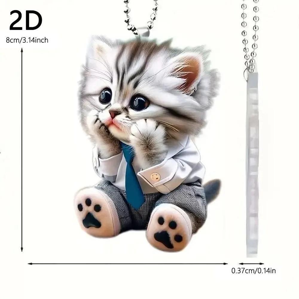 2D Милые модные акриловые плоские подвесные украшения в виде кошки
