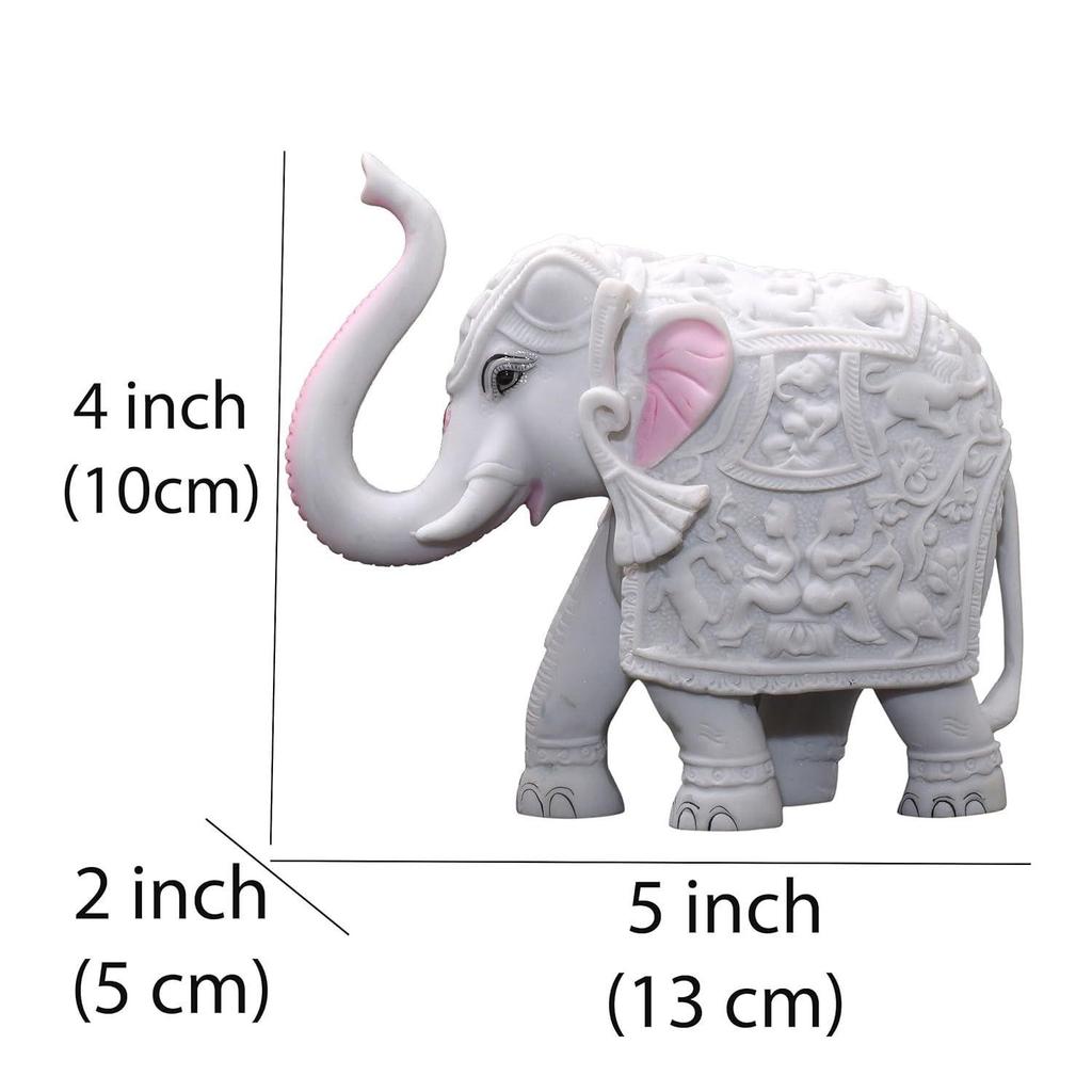 Слон, большая мраморная статуэтка из смолы, декоративный элемент для дома, 4x5 дюймов, слон, декор для дома, васту, полка (4 х 5 дюймов)