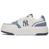 New MLB New York Yankees Anti Slip Wear Resistant Low Top Skateboard Shoes Unisex White Cyan 3ASXD015N-50NYS