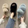 Fuzzy Slippers for Women Cozy Open Toe Memory Foam Plush Furry Fluffy Womens Slide Slipper Indoor House Shoes for Bedroom