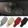 Leather Car Sunglass Holder Universal Eyeglasses Hanger Portable Sun Visor Glasses Clip Practical Car Ticket Card Clip 4Colors