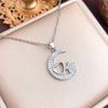 Necklace European and American moon love full zirconium necklace accessories women light luxury high sense does not fade titanium steel necklace women