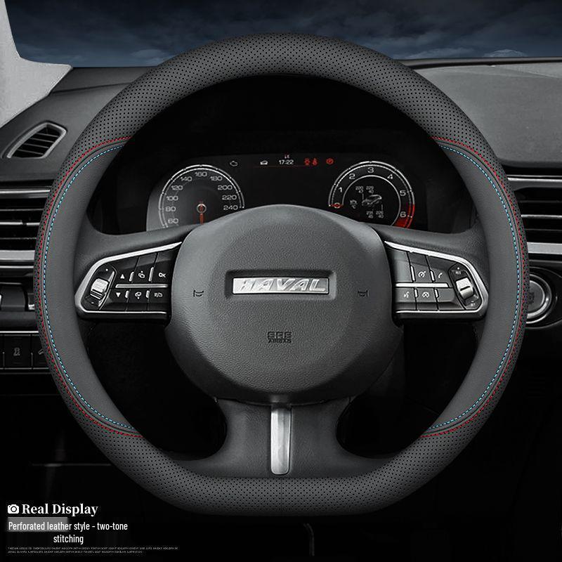 Всесезонный чехол на руль Haval H6 Red Rabbit из натуральной кожи