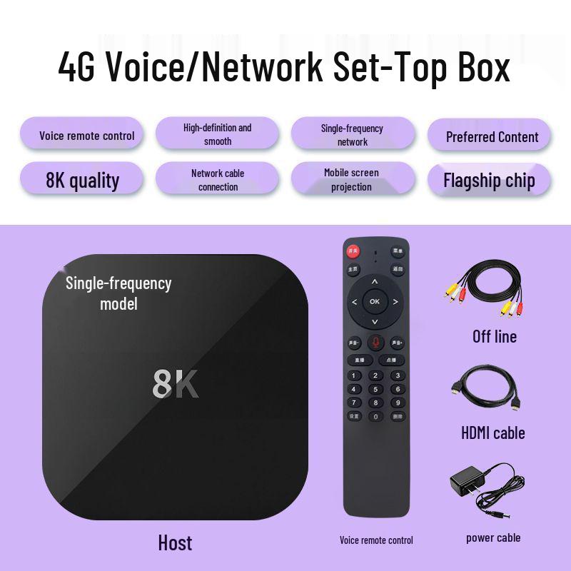 2025 8K Wireless Network Set-Top Box with Screen Mirroring and Clear Play TV Functions