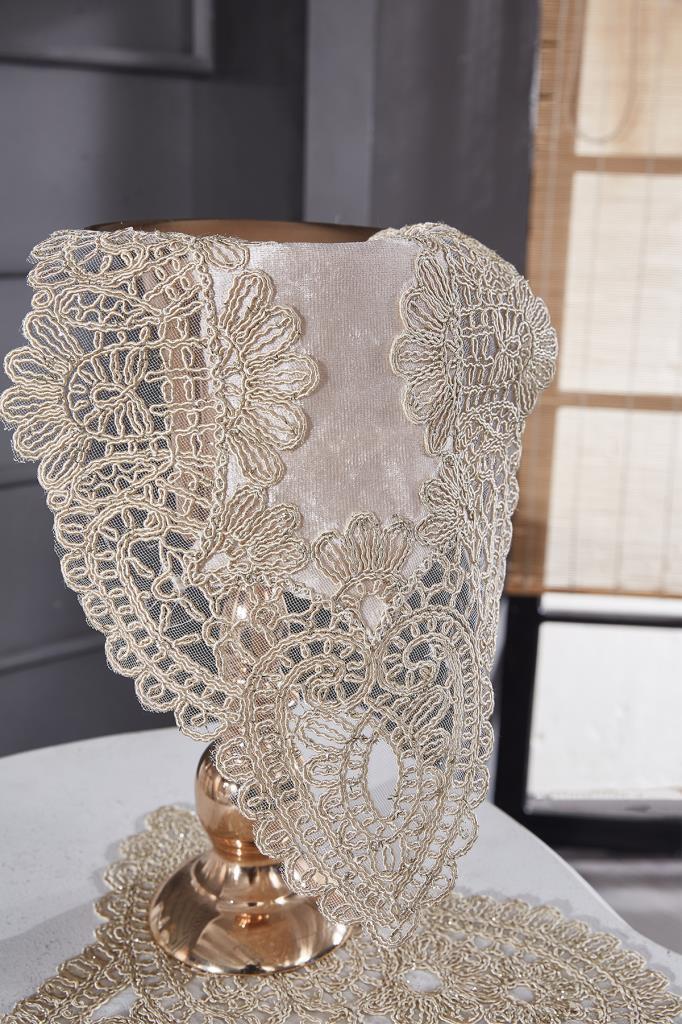 Набор бархатных дорожек Luna из 5 предметов для гостиной, французского кружева, свадьбы, аксессуаров для дома, капучино