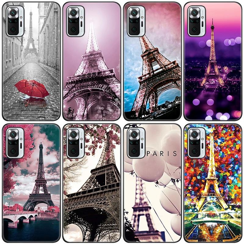 Силиконовый чехол для телефона Love Paris с Эйфелевой башней для Xiaomi Redmi Note 11 10 9 8 Pro 11T 10T 10S 9S 8T 9 9A 9C 9T, черный мягкий чехол