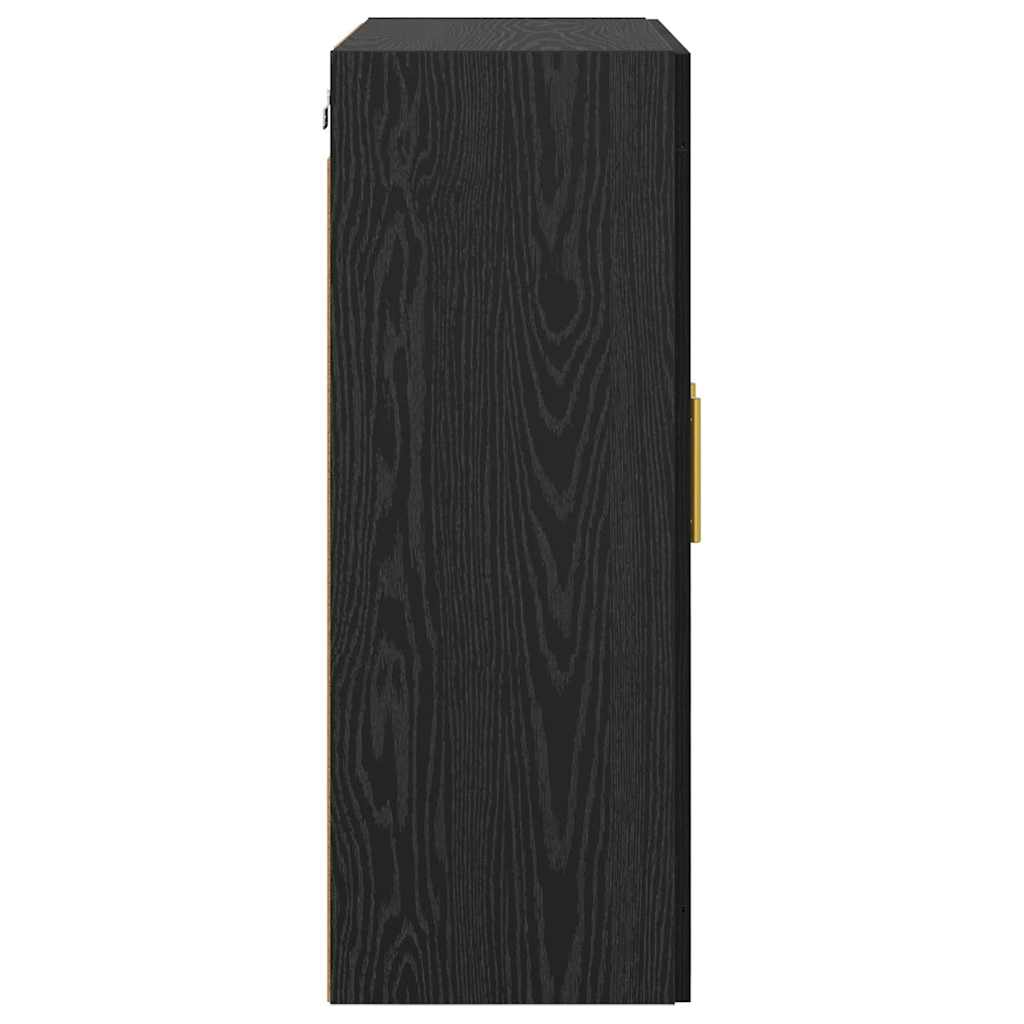 Wall Mounted Cabinet in Black Oak Effect 69.5 x 34 x 90 cm