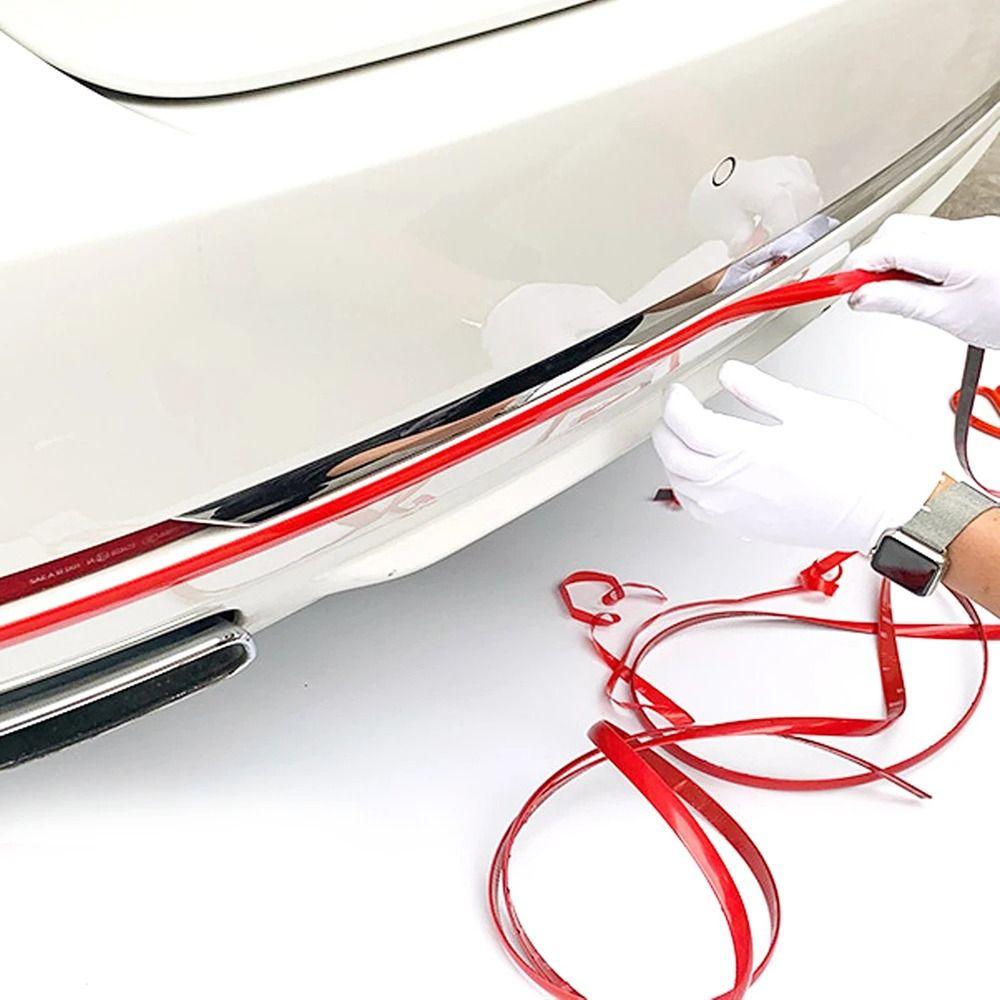 1Roll 3M/5M Red Decorative Strip Thickened Self-adhesive Bumper Strip  Prevent Body Scratches