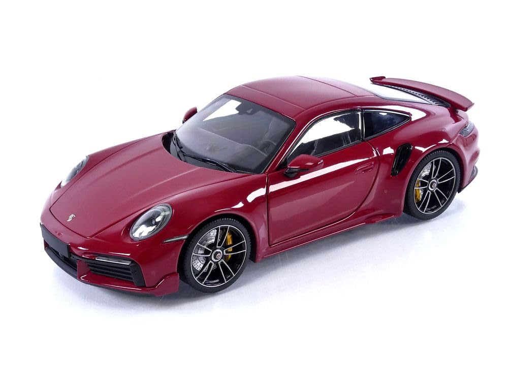 Minichamps Scale Porsche 911 Turbo S Coupe Sport Design 2021 Red 1/18 (992)