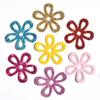 80Pcs Mixed Glitter Leather Spring Flower Appliques Patches for Crafts Clothes Hairpin DIY Scrapbooking Decor Accessories