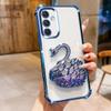 KEYSION Противоударный чехол из ТПУ с гальваническим покрытием для Samsung A55 5G A35 A25 A15, блестящая задняя крышка со стразами и подставкой в виде лебедя для Galaxy A05S