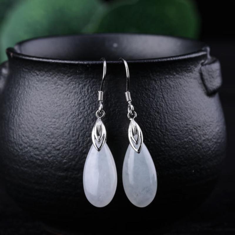 Танциз стерлингового серебра 925 пробы нефритовый циркон серьги серьги-капли для женщин подарки на свадьбу