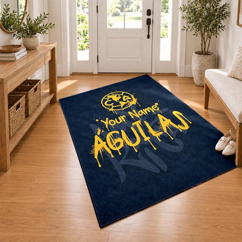 Club America Custom Name Personalized Rug Non‑Slip Doormat Floor Carpet Housewarming Birthday Gift for Family Friends