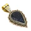 Натуральный синий солнечный камень двухцветный 925 пробы стерлинговое серебро подарок кулон 1,50" t7T58