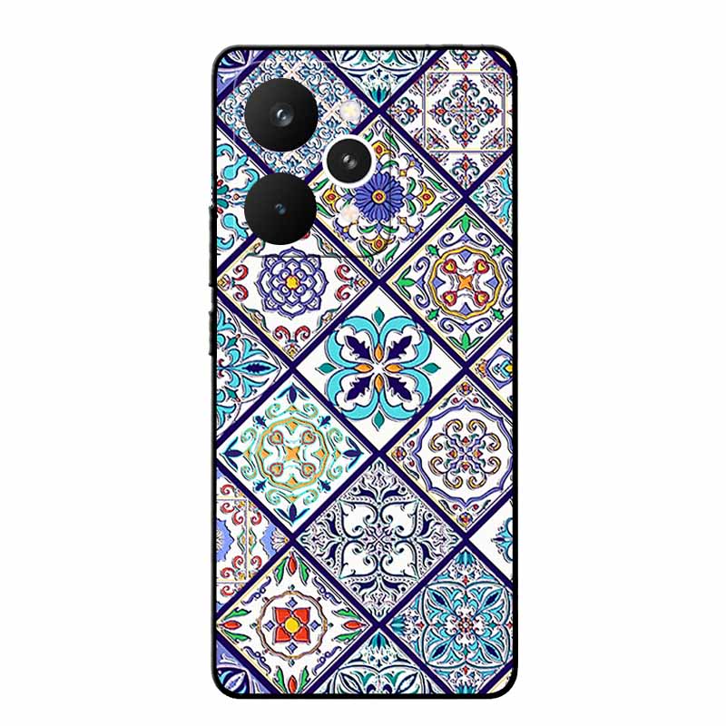 For Realme 15 Pro Cases 3D Relief Flower Emboss Black Silicone For Realme15 Pro 5G Back Cover Cartoon Funda Realme 15 Pro Bumper