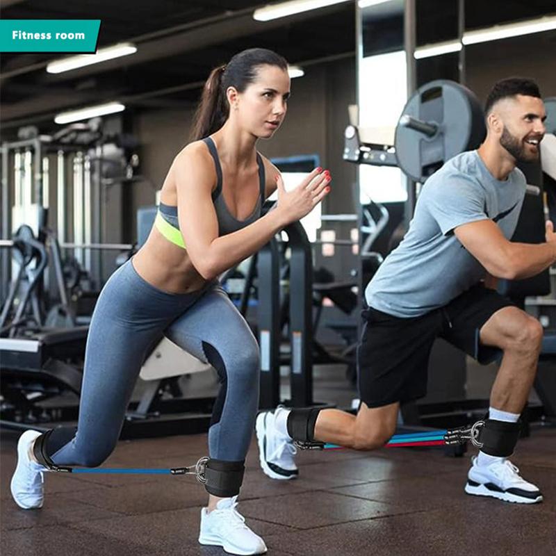 Tpe Resistance Bands Ankle Straps Fitness Set D-Ring Support Ankle Cuffs Yoga Gym Equipment Guard Leg Strength Safety Extensions