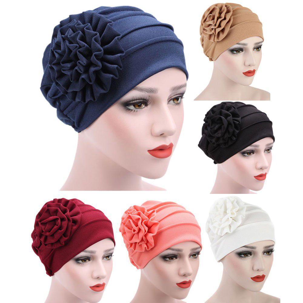 Женская мода на открытом воздухе, шляпа с цветком от рака, тюрбан для химиотерапии, шапка-бини, мешковатая кепка, хиджаб