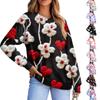 Women's Casual Fashion Comfort With Cuff V Valentine's Day Printed Pullover Hoodie