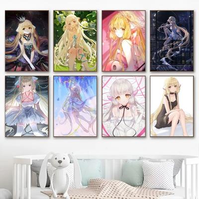 Chobits Ретро Холст Картины Постер Винтаж Комната Бар Кафе Декор Домашний Декор