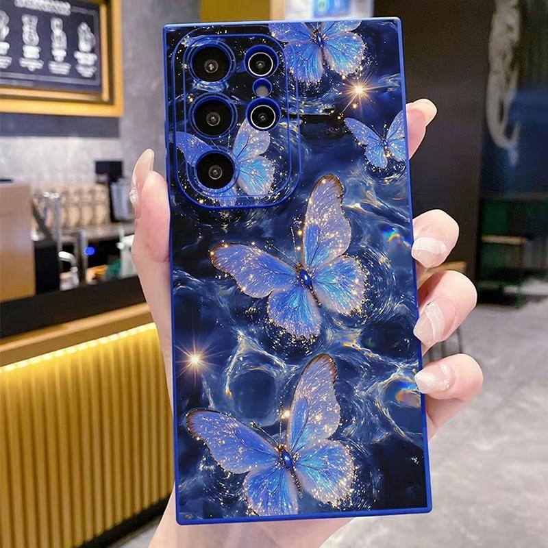 Blue Butterfly Pattern Soft Phone Case For iPhone 17 Pro Max Cases iPhone Air XS Max XR X 16 Plus 15 14 13 12 11 17Air 16E Cover