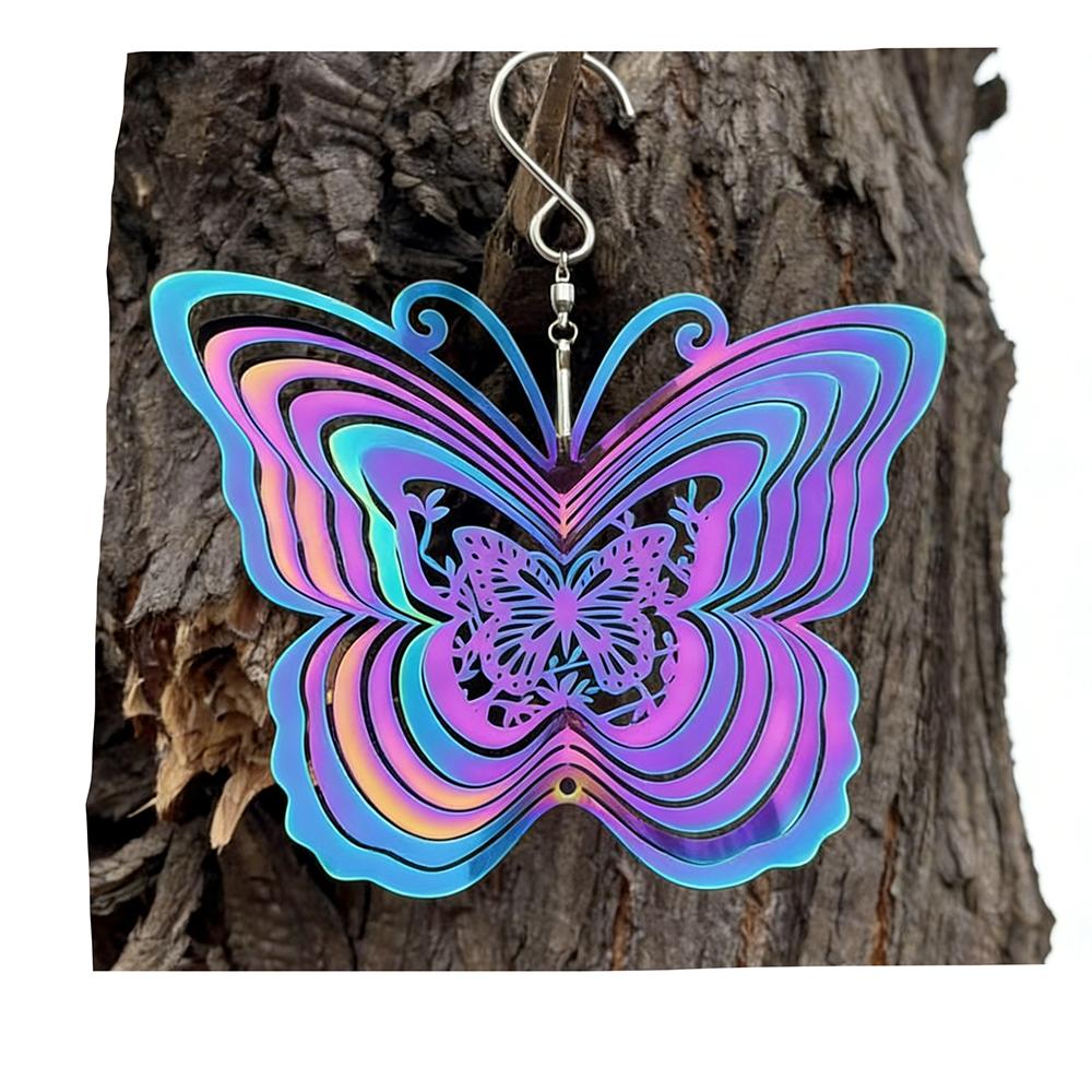 Flowing Light Effect Wind Chime Pendant Colorful Wind Spinner Catcher Door