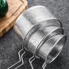 304Stainless Steel Fried Mesh Fry Round Basket with Handle Cooking Tool Oil Residue Filtration Mesh Colander Kitchen Accessories