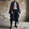 Men Stand Neck Batwing Sleeve Irregular Casual Baggy Long Cardigan Coats