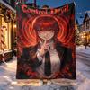 Makima Chainsaw Man Pattern Blanket for Home Decoration, Bed, Sofa, Car Travel, Camping, Suitable for All Seasons, Birthday Christmas Gift