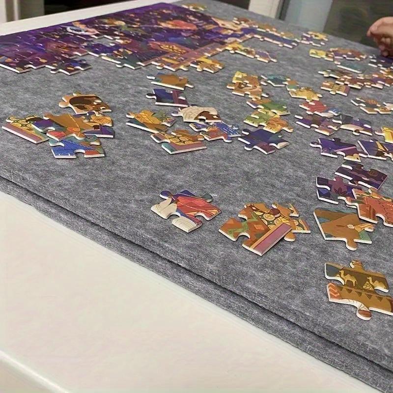1 шт. Складной коврик для пазлов, декоративная доска - 80x60 см, нескользящий, легкий, для пазлов на 1000 деталей, разноцветный, для любителей хранения